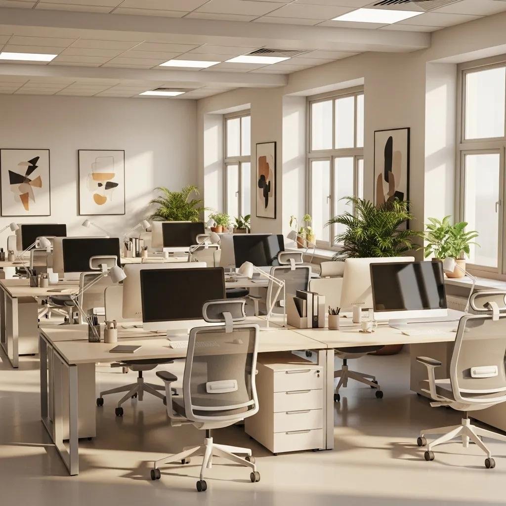 Organized office space after a professional cleanout service